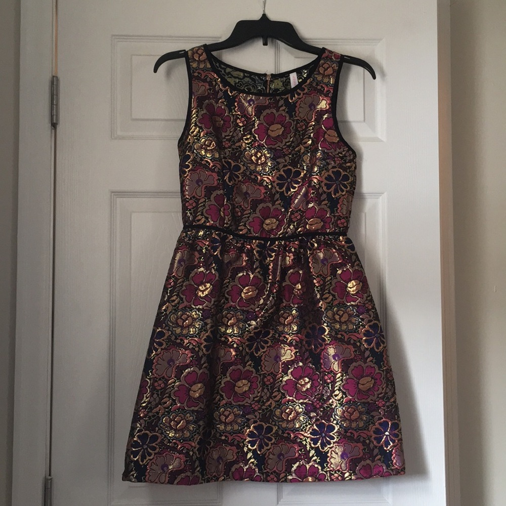 Xhilaration Metallic Floral Dress